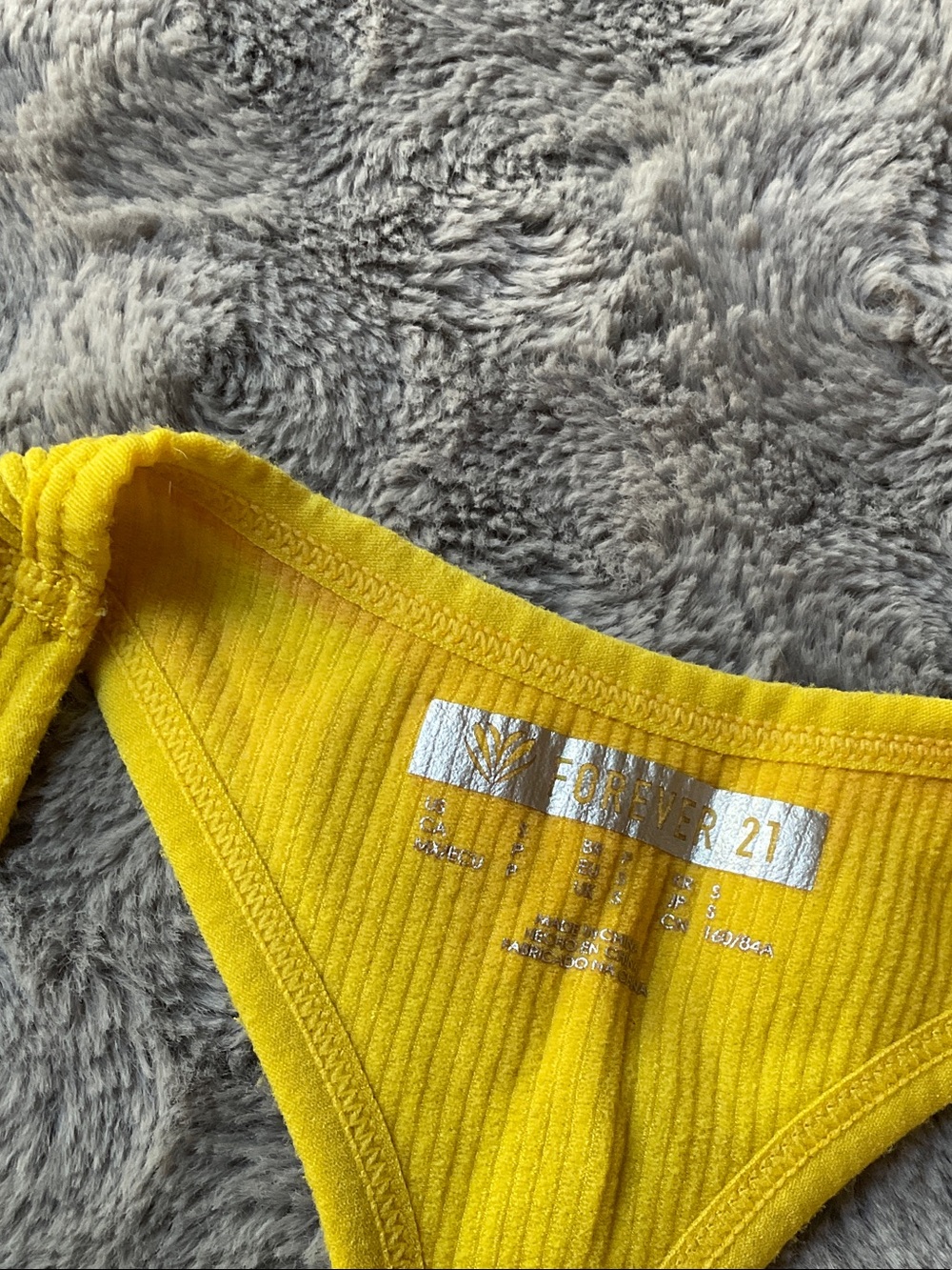 Forever 21 Yellow Ribbed Racerback Sports Bra - Picture 3 of 7